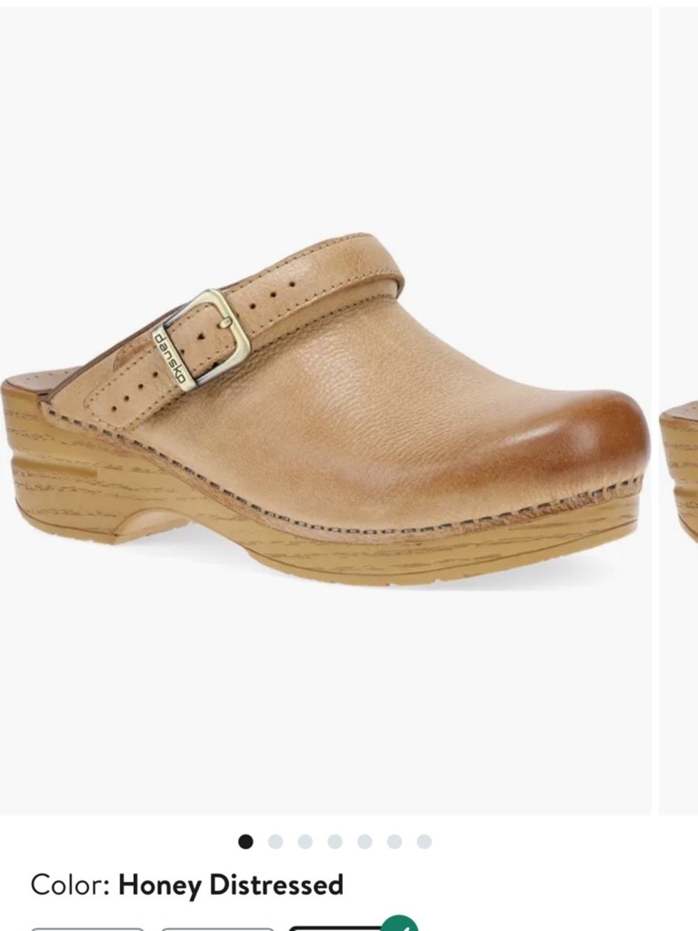 Dansko Ingrid Clog Honey Distressed Tan Leather